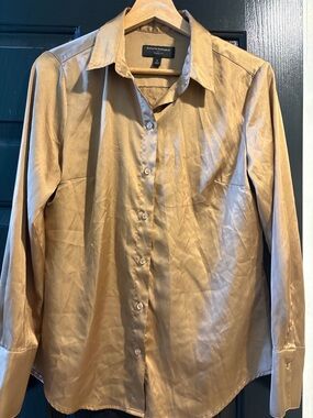 Banana Satin Button-Down Shirt